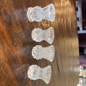 Set of Four Crystal Candle Holders